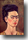Self-Portrait with Red and Gold Dress by  Frida        Kahlo